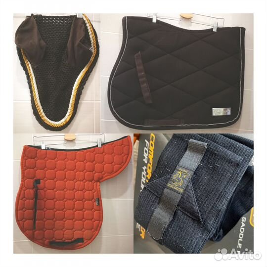 Амуниция для лошади, ногавки, гель на седло и др