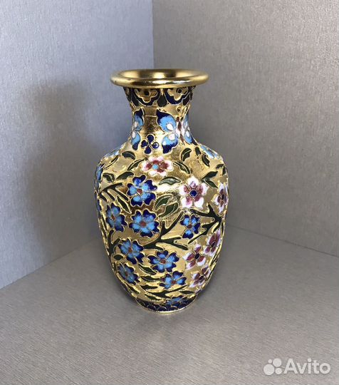 Ваза клуазоне, эмали, позолота, 12,5см