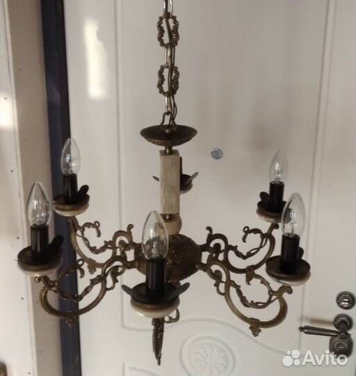 Люстра литье оникс Винтаж Югославия