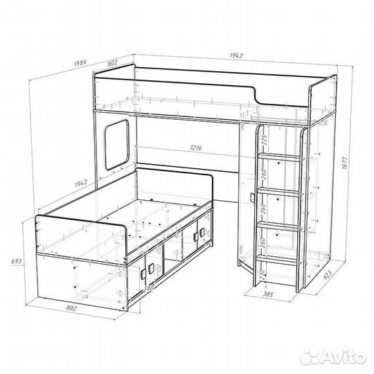 Двухъярусная кровать