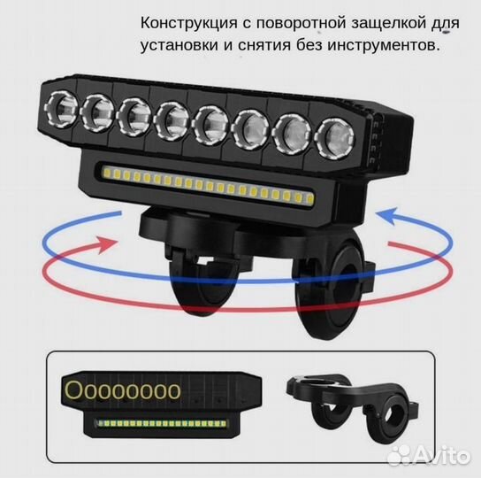 Велосипедный фонарь передний на USB 4000