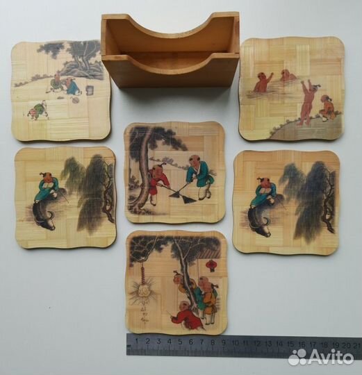 Подставка бамбук Япония под пиво (суши, пиалы)