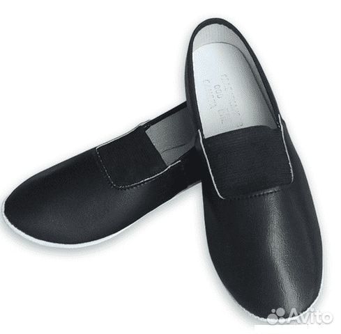 Чешки из натуральной кожи черные (195)