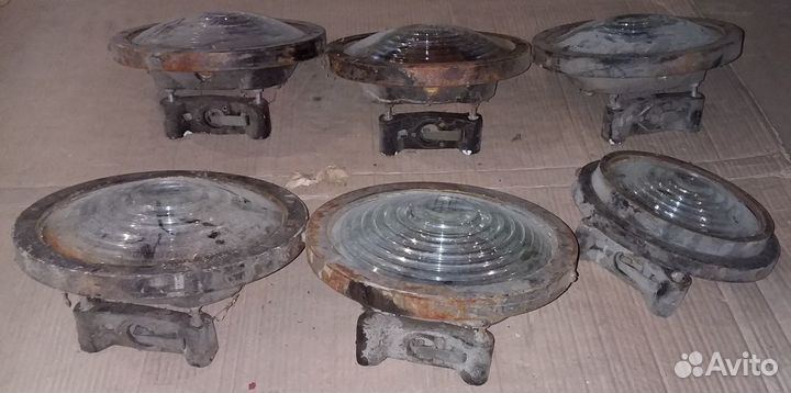 Стекло фонарь железнодорожного светофора СССР