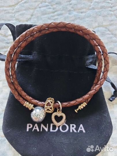 Браслет пандора с золотом