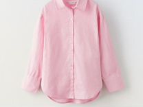Рубашка розовая хлопкова�я zara 130-164