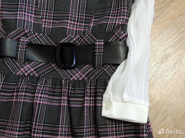Школьный сарафан+блузка 128р