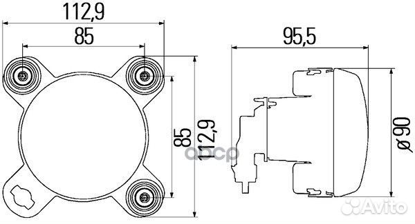 1K0 247 043-037 фара дальнего света D90, 24v