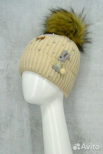 Зимние шапки для девочек р.48-50 (5 цв.)