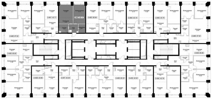 1-к. квартира, 43 м², 37/55 эт.