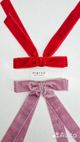 Бархатная заколка Бант