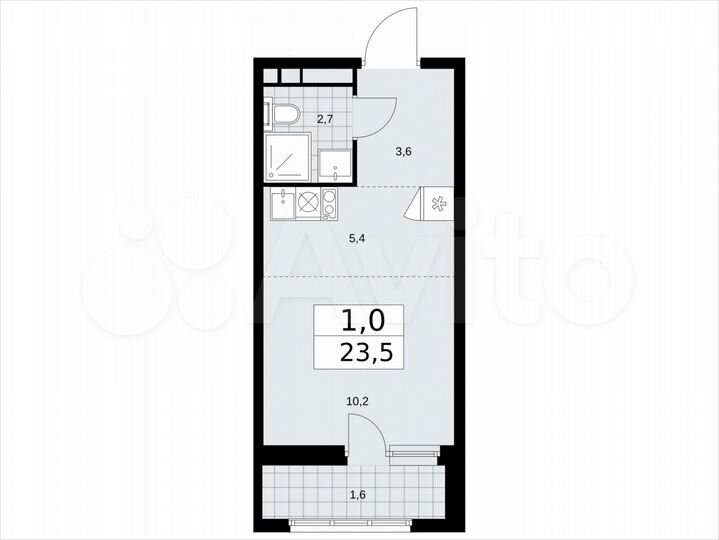 Квартира-студия, 23,5 м², 11/24 эт.