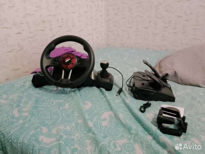 Игровой руль с педалями для пк