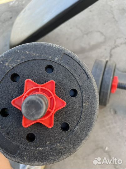 Скамья для пресса и гантели