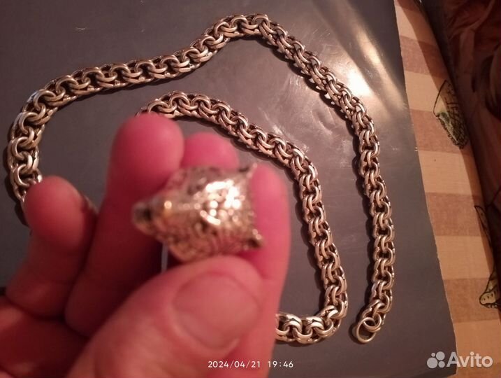 Мужская серебряная цепь бу