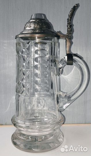 Антикварная пивная кружка на ножке Германия 1890 г