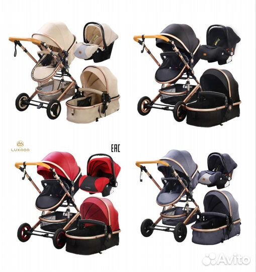 Новая Детская коляска luxmom 3 в 1