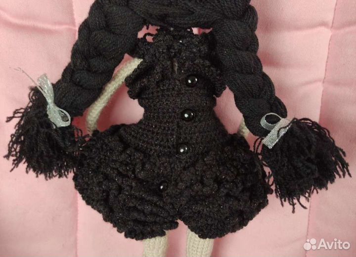 Кукла Уэнсдэй вязаная (Уэнсдей,Уэнздей, Wednesday)