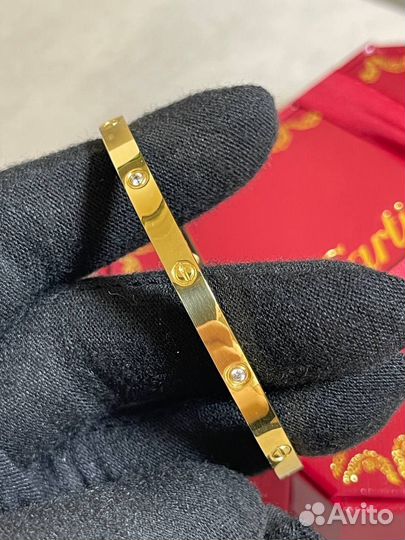 Браслет Cartier Love (тонкий, камни) Новинка 2025