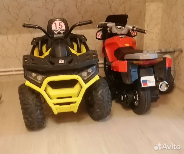 Детский электро мотоцикл и квадроцикл