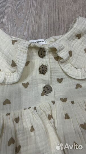 Муслиновое платье-боди 74 -80 как новое