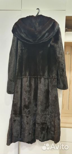 Шуба норковая 46 48 длинная с капюшоном