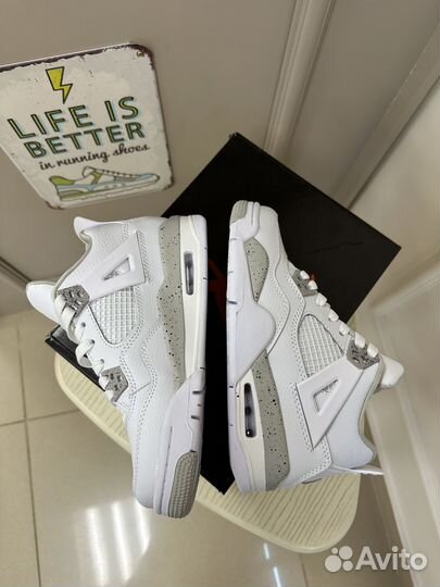 Кроссовки nike Jordan 4 retro white oreo 37 размер