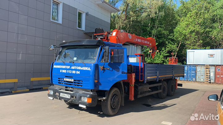 Аренда и услуги манипулятора, стрела 7 т, борт 12 т, 6.4 м