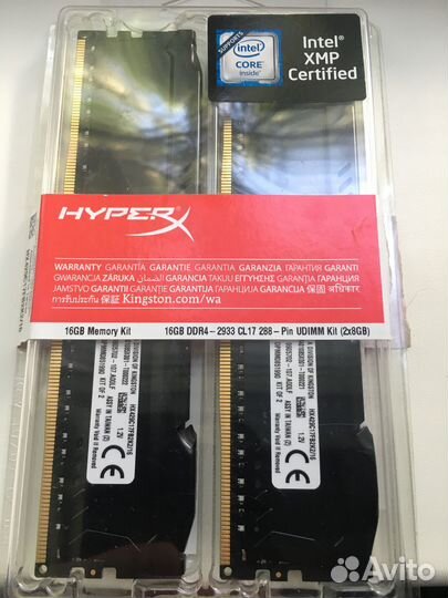 Оперативная память DDR4 Kingston HyperX fury 2x8GB