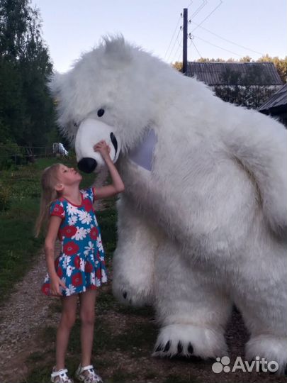Ростовая кукла Белый медведь аниматоры Ижевск