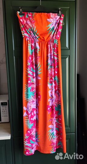 Новое платье бандо Bailey Blue из США яркое макси