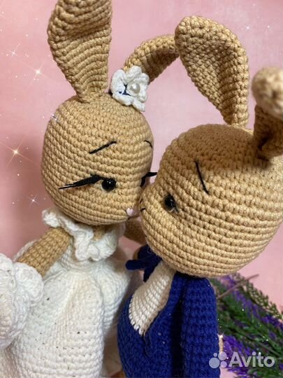 Жених и невеста зайцы ручной работы