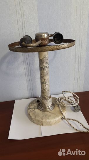 Настольная лампа мрамор серый СССР