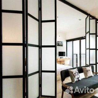 Перегородка книжка с матовым стеклом