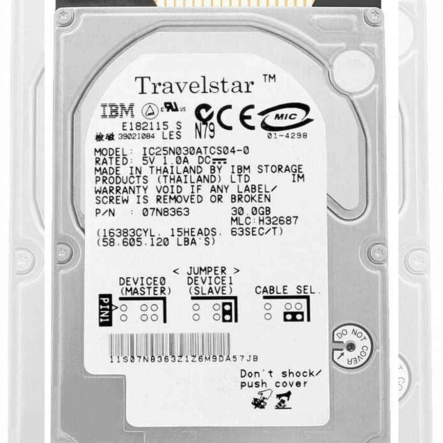 [IC25N030ATCS04-0] Жесткий Диск Hitachi 30gb Ide Ic25n030atcs04-0