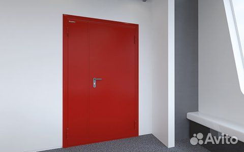Дверь металлическая двухстворчатая противопожарная
