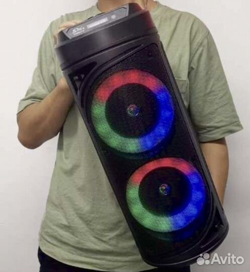 Колонки блютуз + микрофон, мощный звук