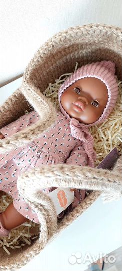 Люлька для куклы из джута, колыбелька для куклы