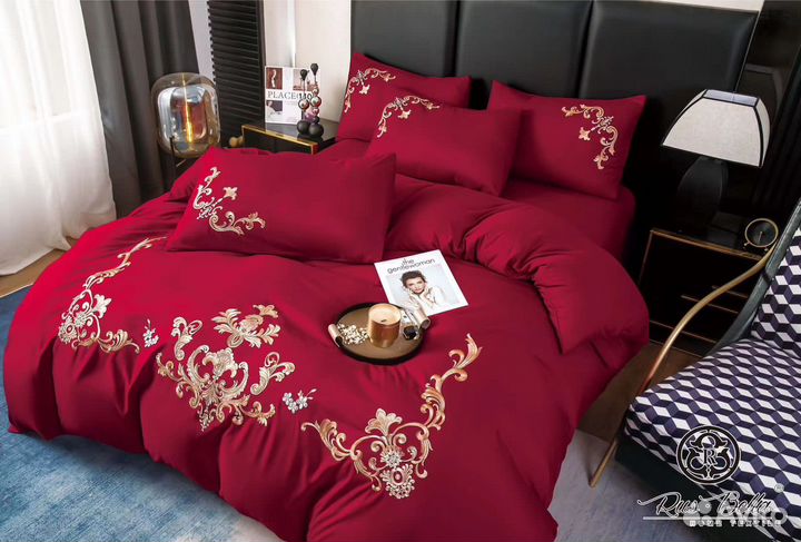 Белье постельное сатин с вышивкой LUX евро