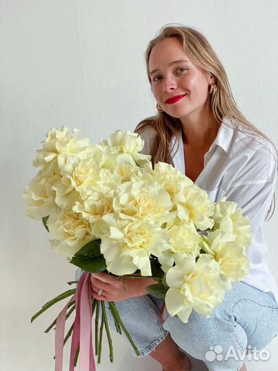 Французские розы, букет белых роз