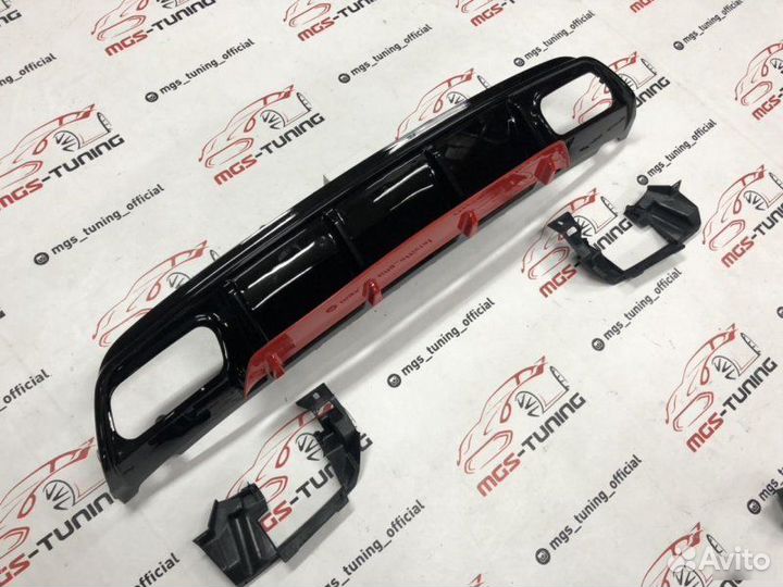 Диффузор Mercedes w176 А45 AMG красный 15-18 гг