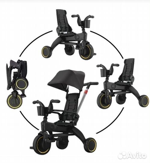 Детский велосипед с ручкой складной