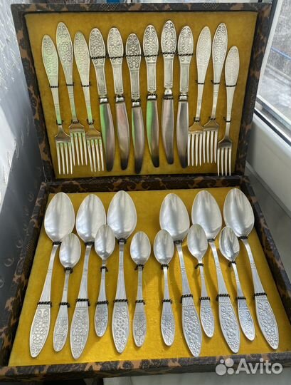 Мельхиор СССР. набор столовых приборов 