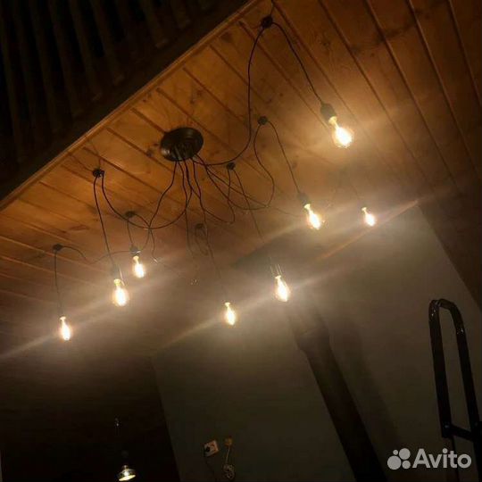 Люстра паук. Люстра в стиле лофт. Новая