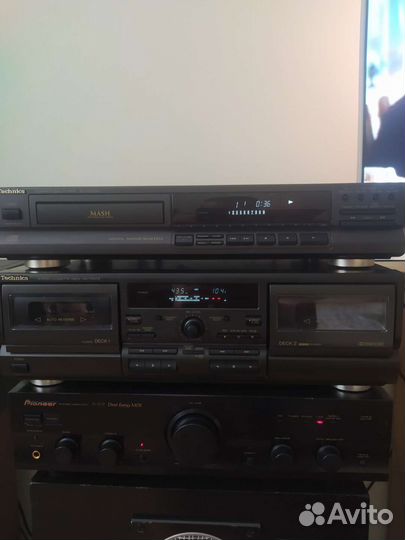 Кассетная дека technics rs-tr373, cd sl-pg360