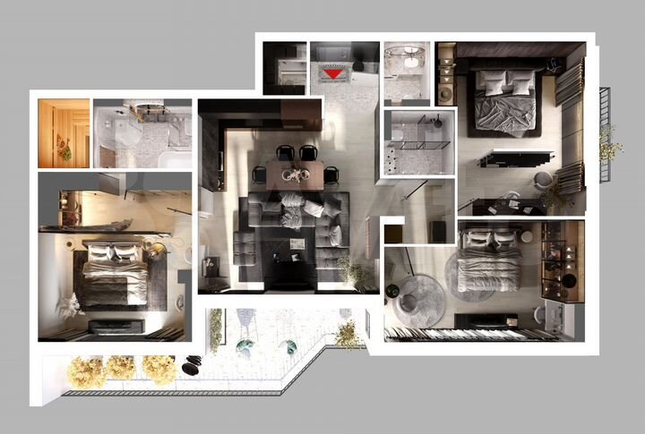 3-к. квартира, 122,3 м², 4/10 эт.