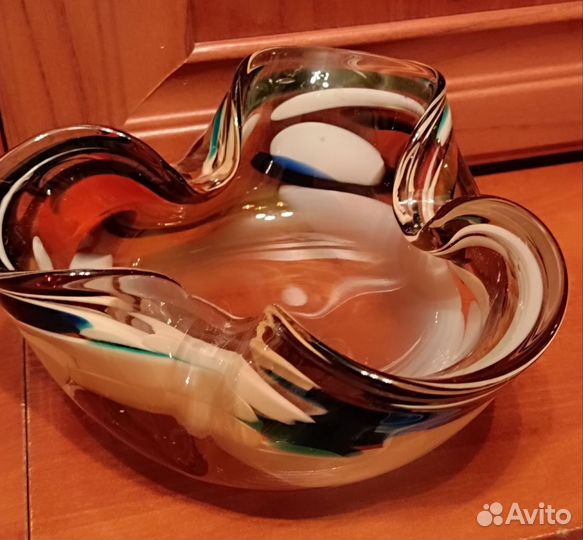 Пепельница СССР цветное стекло