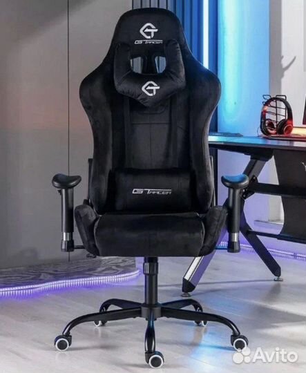 Игровое компьютерное кресло GT Racer, велюр