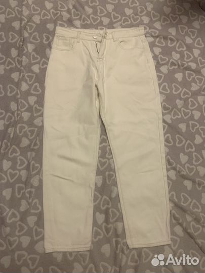 Джинсы белые широкие