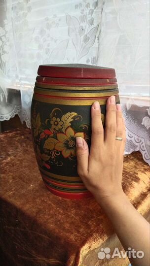 Бочонок деревянный хохлома